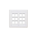 Leviton Wall Plate, Number of Gangs: 2 Plastic, White 42080-12W